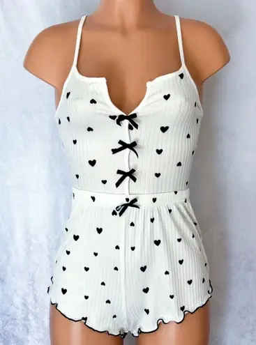 Boutique White & Black, Heart, Pajama Set