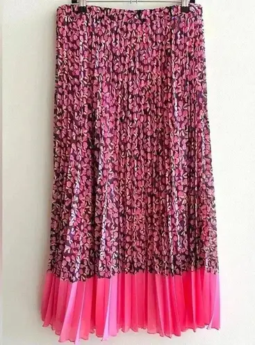 WD•NY WD.NY Floral Pleated Midi Skirt, Size Medium