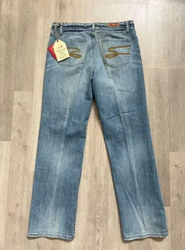 Seven7  Jeans Womens 16 Blue Denim Bootcut High Rise Whiskered Outdoors