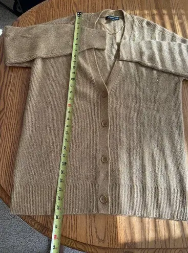 INC International Concepts Women's Sequined Long Button Up Cardigan Size L Tan Size L