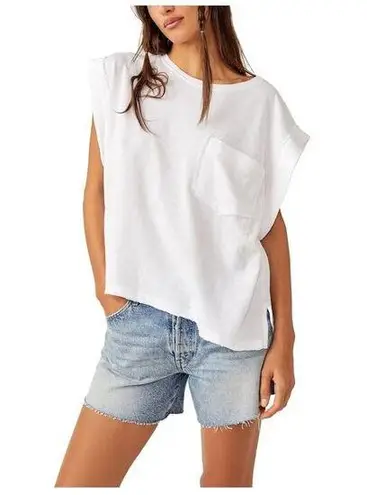 Free People  Our Time T-Shirt in Ivory Size Small NWT