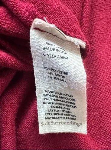 Soft Surroundings Women’s L Red Knit Long Cowl Neck Off Shoulder Sweater Dress