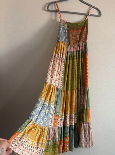 Jen's Pirate Booty Free People Small Smock Wild Side Floral Patchwork Midi Dress