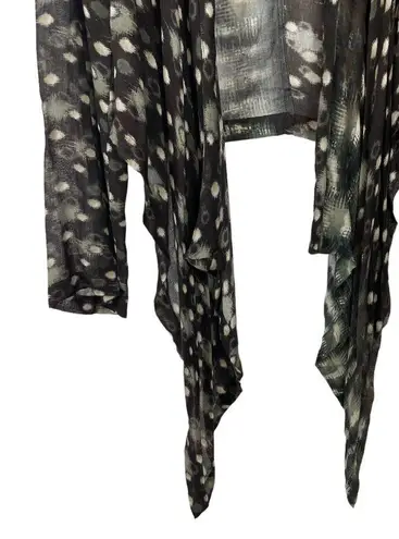 Bryn Walker Draped Cardigan Lagenlook Sweater brown Gray Waterfall Small Wool