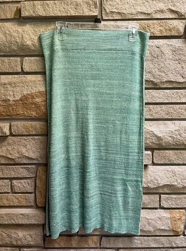 Free People Golden Hour Midi Skirt Aqua Malachite Large NWT Green
