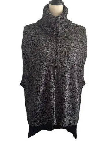 BCBGMAXAZRIA  Charcoal Grey Cowl Neck Sleeveless Sweater Vest Tunic size XS / S