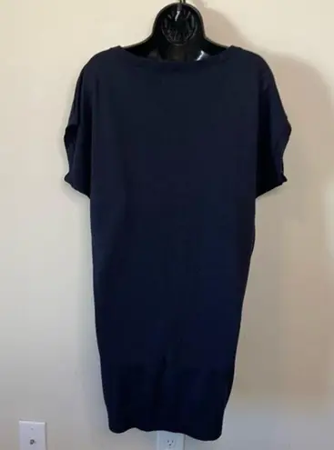 Zadig & Voltaire Wool Blue Rifle Dress Size XS V-Neck Sleeveless Tunic Oversized