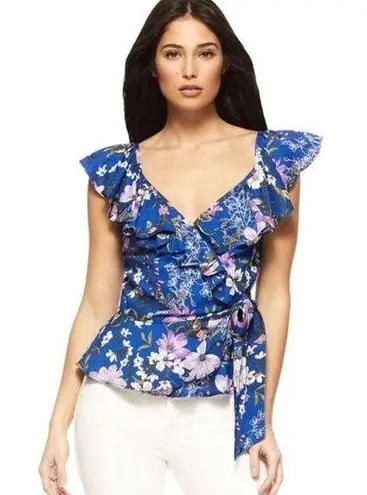 Sofia Vergara Sofia Jeans by  Women’s Cap Sleeve Ruffle Peplum Wrap Top Size XL