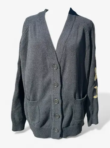 Clammy Heart Moon Phases Black Cardigan Sweater Women’s Size L Size L - Image 1