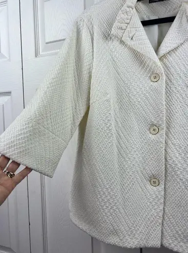 J. McLaughlin  - Ivory Textured Visit Button-Up Jacket Sz S EUC GREAT CONDITION