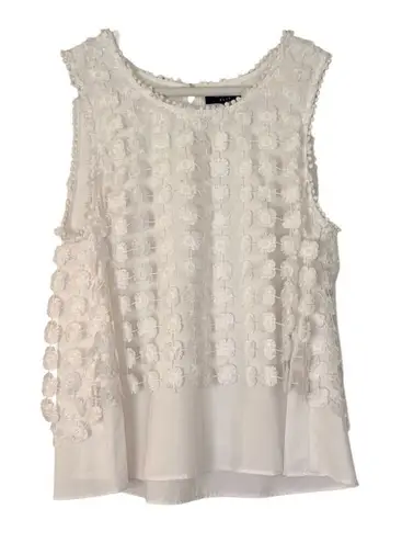 Kaari Blue white lace overlay swing tank size small
