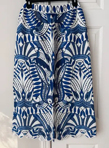 Farm Rio Lace Nature Euroflax™ Premium Linen Midi Skirt, Size XS