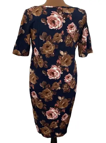 Brigitte Brianna floral rose print boatneck midi modest dress size M Size M