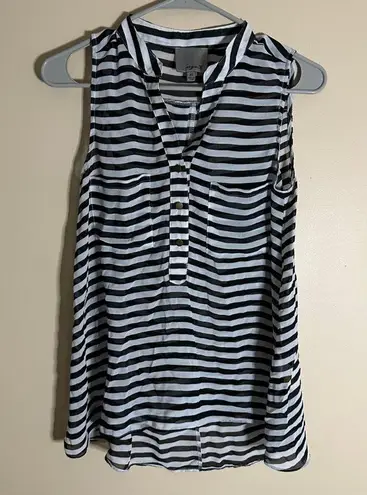 Aryn K Striped sleeveless bouse XS