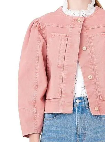 Rebecca Taylor NEW la vie Size M Garment Dyed Twill Jacket Cenelle Pink $295