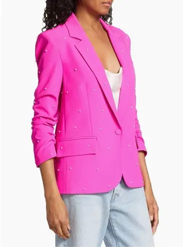 Generation Love Nadia Faux Pearl-Embellished Blazer in Magenta Size XS