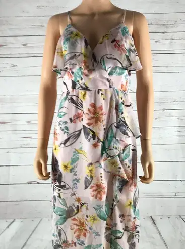 BCBGeneration  Aloha Floral Chiffon Maxi Dress SMALL