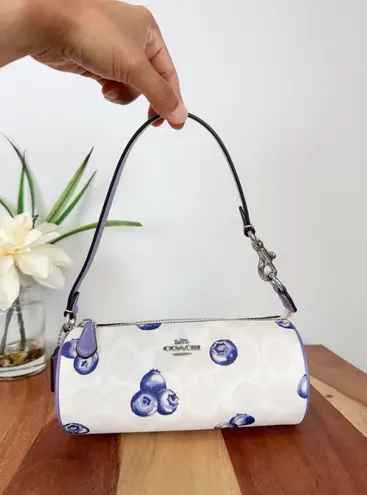 Coach  CR369 Nolita Barrel Bag In Signature Canvas With Blueberry Print IN Chalk Light Violet  - Image 3