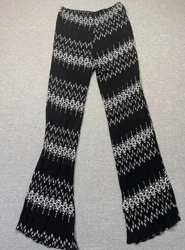 Women's Friday Black & White Printed Pants Size S Pull on Y2K