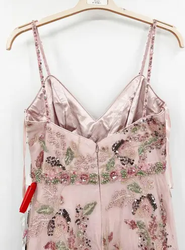 Mac Duggal 67971 Beaded Floral Lace Gown Rose Pink Garden Party 8 NEW