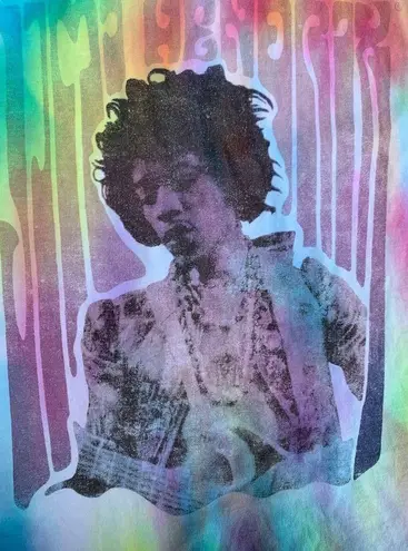 None Jimi Hendrix Authentic Hendrix Tie Dye Graphic Muscle Tank