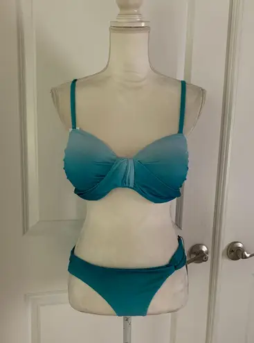 a.Che 2 pieces winslet laguna ombre bikini swimsuit set Blue
