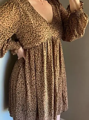 Kori  America Pink Blush Taupe Leopard Print Chiffon Maternity Dress