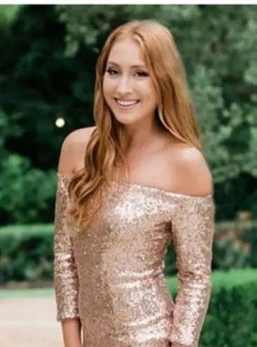 Revelry Off the Shoulder Ember Red Sequin Maxi Dress Gown Size 18