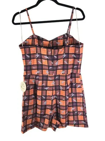 Timeless London Ghost Playsuit Halloween Romper Plaid Orange Black US 12/XL