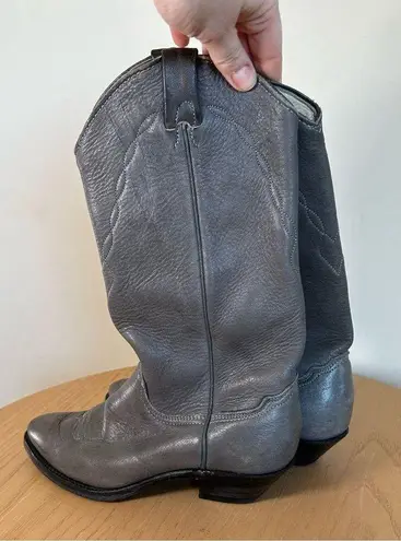 Western Cowboy Cowgirl boots Women's 6.5M Gray Leather Upper Gray Size 6.5