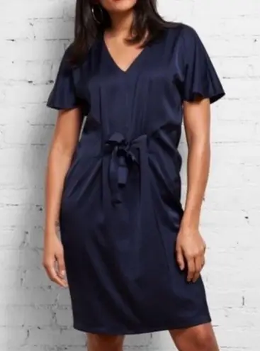 Universal Standard Becca Half Tie Dress in Navy Sz 22 24
