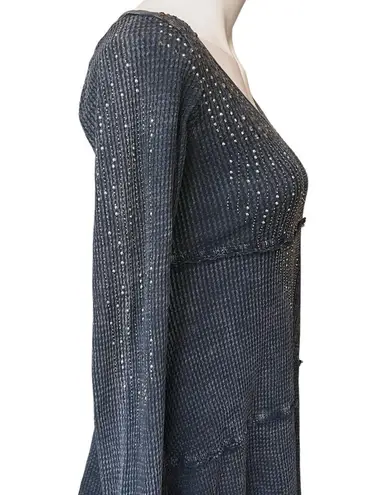 Vocal | Grey Tunic Top with Faith Cross & Wings, Sz S