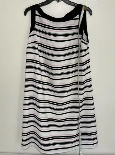 Jones New York  White Striped Sleeveless Shift Dress Size 12