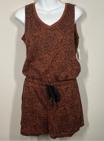 Amazon Essentials Cheetah Terry Fleece Romper Size Small Black thumbnail 2