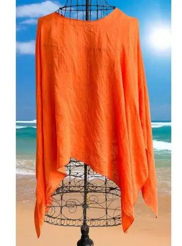 Vintage Swimsuit Cover Up One Size Orange Beach Cruise Tropical Island Vacation