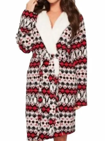 Vera Bradley  Penguins Intarsia Fleece Robe Red Small to XLarge - Image 1