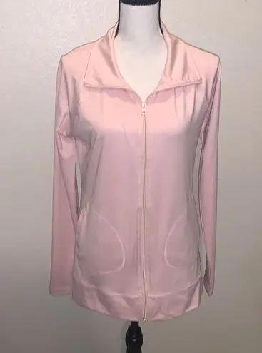 Balance Collection Light Pink Super Soft full zip up athletic shirt