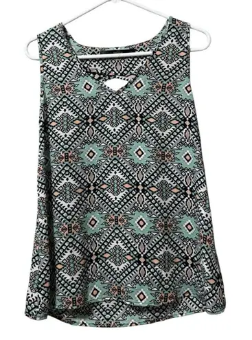 Fun 2 Fun Women Size Small Sleeveless Tank Top Aztec Lightweight Stretch Beach