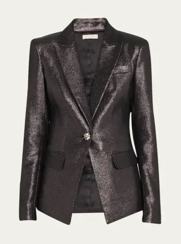 Ramy Brook Women's Gold Wren Lined Metallic Single-Breasted Blazer Size 2