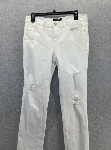 Banana Republic  Women's Boyfriend White Denim Jeans Size 6 Distressed Cotton