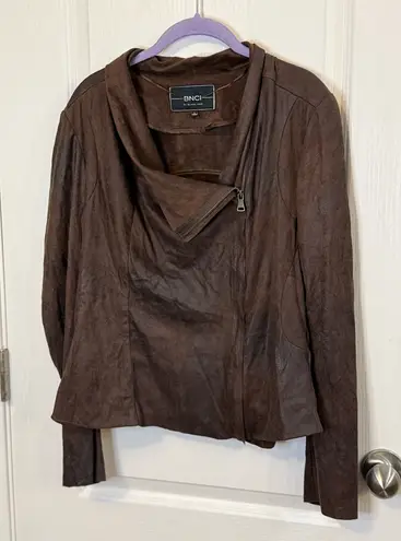 Blanc Noir Dark Brown Leather Jacket Size L