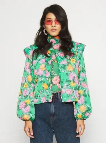 Cras Green White Quintacras Minty Quilted Bold Shoulder Jacket NWT 40 Green Wht Size undefined