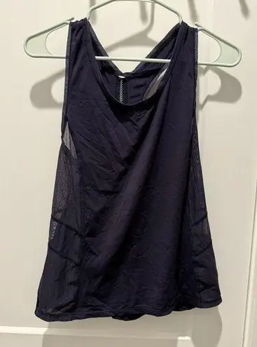 Lululemon Embodiment tank shirt althletic wear dot mesh dark Navy Blue Size S