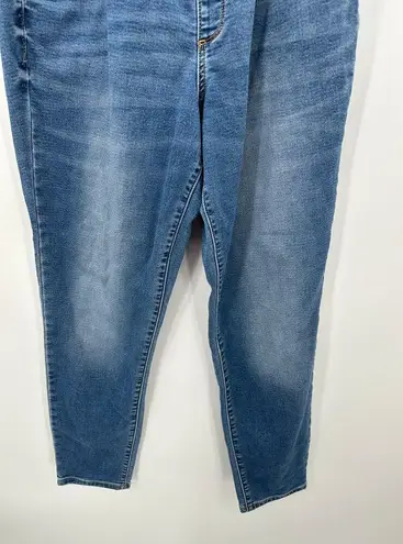 a glow Jeans Women MATERNITY 18 Blue Medium Wash Denim Jeggings Jean Leggings