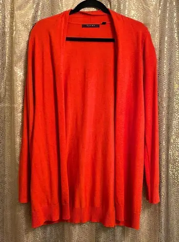 Cyrus pumpkin orange long open cardigan sweater, size M, NWOT