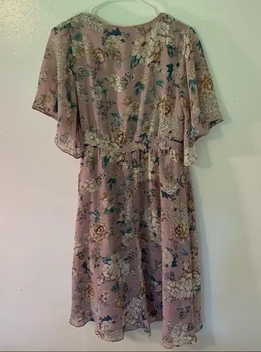 Chelsea28 High Low Wrap Dress Mauve Pink Floral