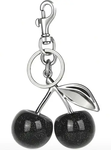 Cherry black bag charm