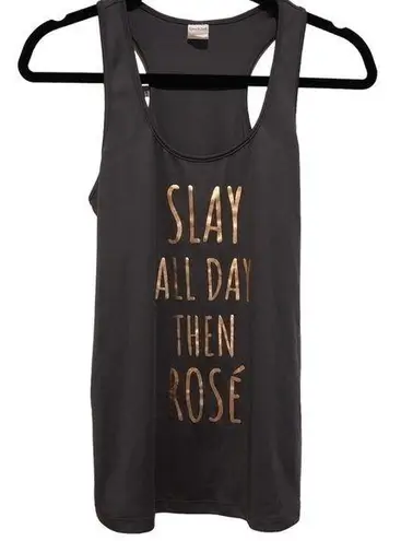 Sport-tek 🔵 SALE 3/$25 SLAY ALL DAY THEN ROSE GRAY GOLD GRAPHIC RACERBACK TANK