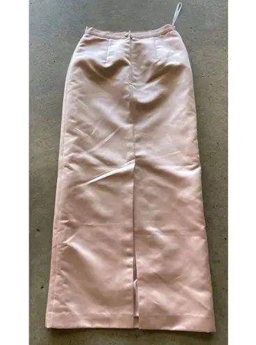Vintage Pinky & Me Skirt Womens Size 4 Pink Formal Satin Long Maxi Lined Back