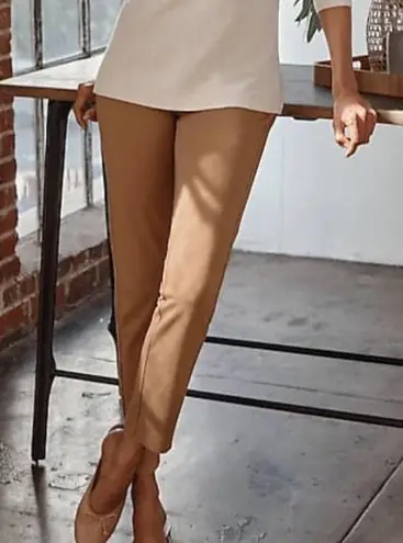 J Jill Wearever Collection jersey side paneled slim leg pants in cedar size S Brown
